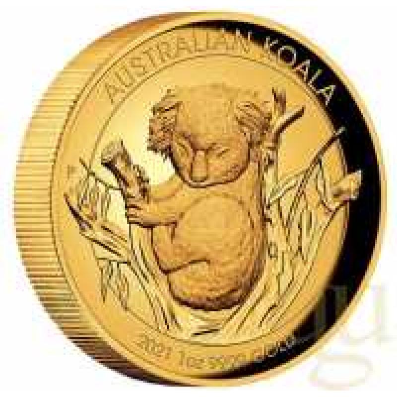 1 Unze Goldmünze Australien Koala 2021 polierte Platte -  High Relief