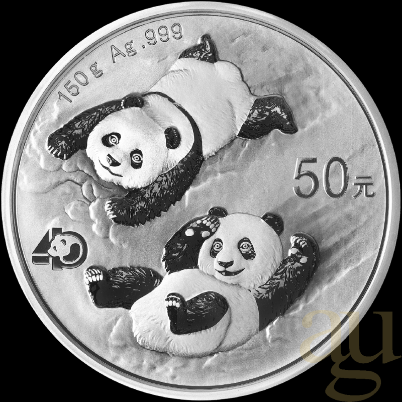 150 gramů stříbrná mince China Panda 2022 proof