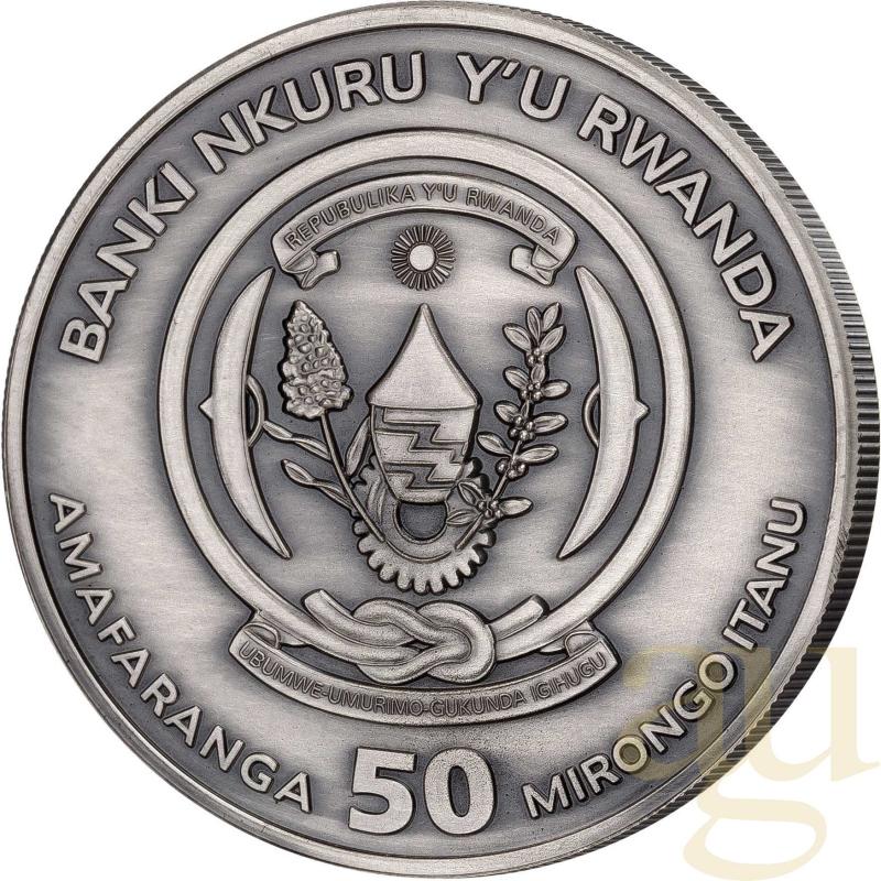 1 unce stříbrná mince Rwanda Nautical Serie - Mayflower 2020 - High Relief