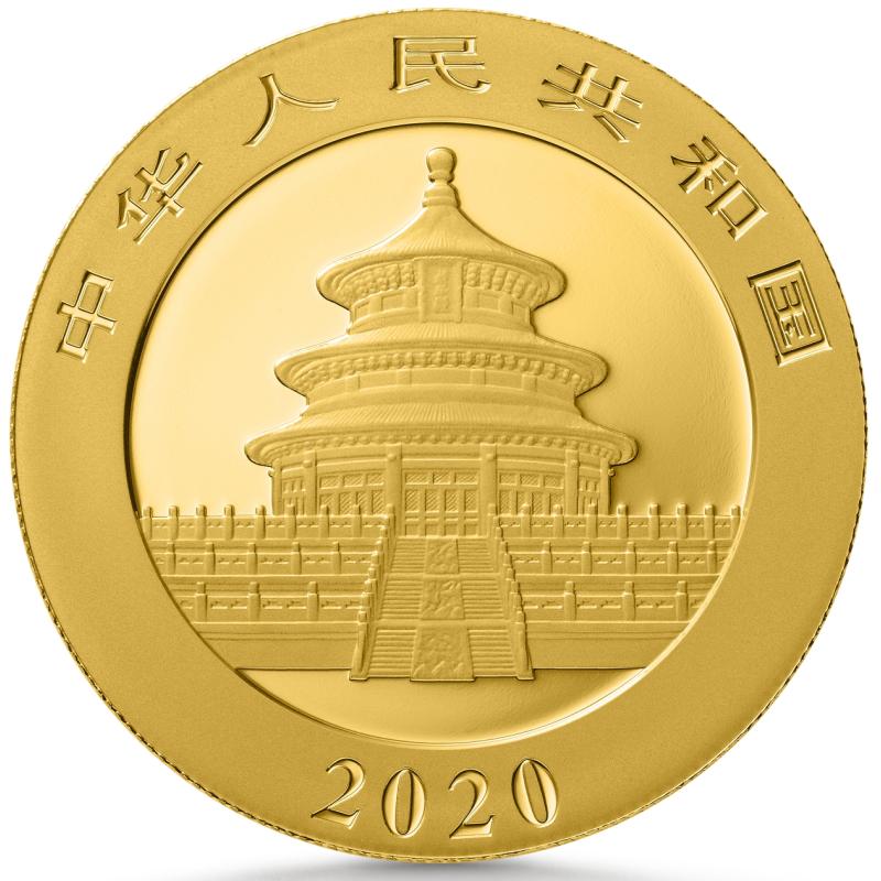 30 gramů zlatá mince China Panda 2020