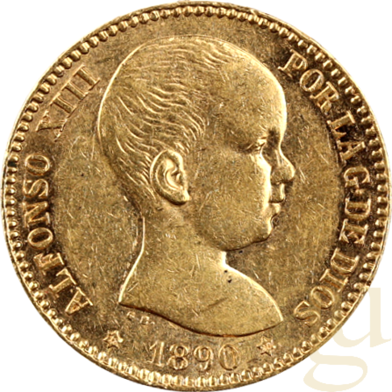 20 Pesetas zlatá mince Spanien Alfonso XIII 1887 (1962)