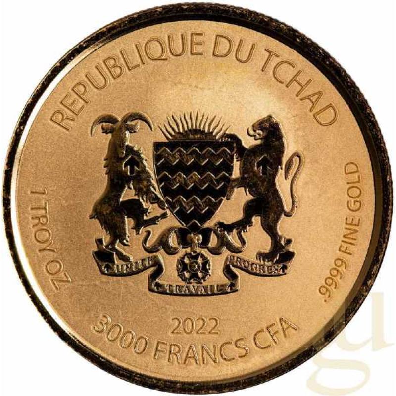 1 Unze Goldmünze Republic of Tschad Kek 2022 - Proof