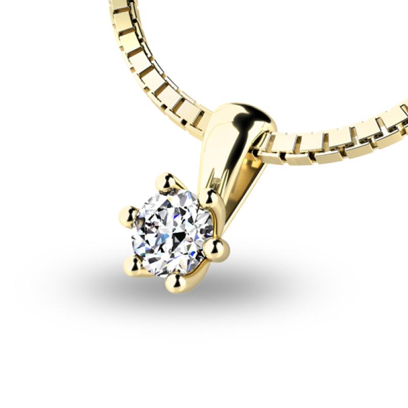 Přívěs AU 585/1000 přírodní diamanty 0,155 ct G/Si  0,45 g  G1088705