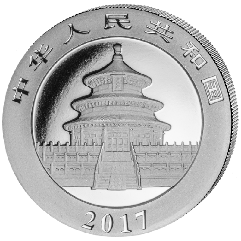 30g stříbrná mince China Panda 2017 farbig