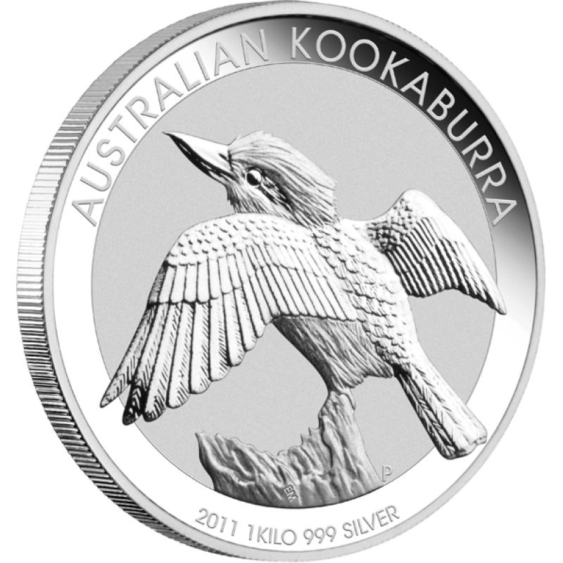 1 kilogram stříbrná mince Austrálie Kookaburra 2011