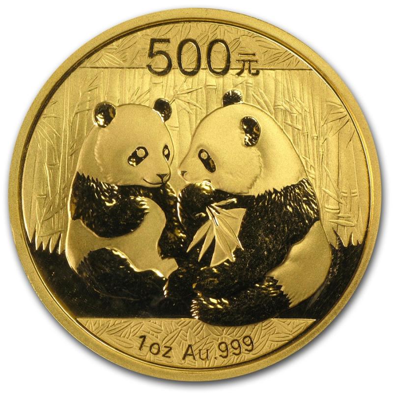 1/10 uncí zlatá mince China Panda - různé ražební roky