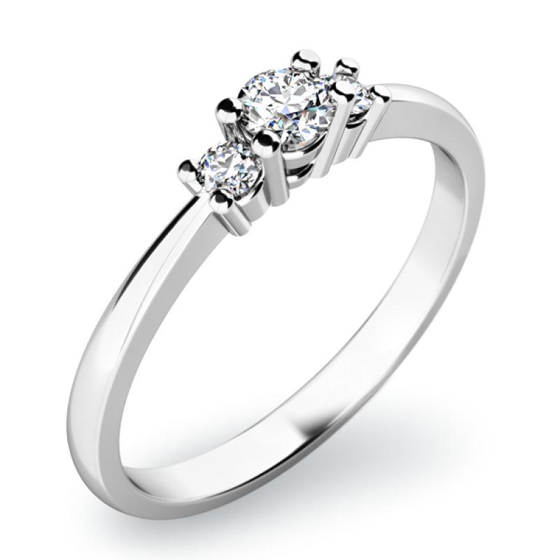 Prsten AU 585/1000 přírodní diamant 0,150 ct 1,50 g G/SI G10843B01-55