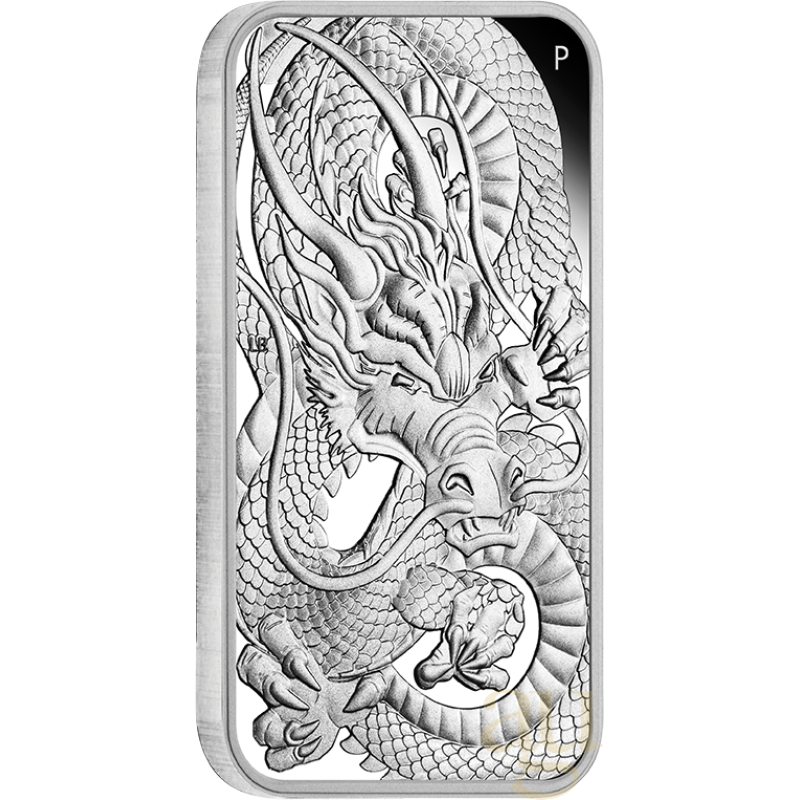 1 unce stříbrná mince Perth Mint Rectangular Dragon 2021 - leštěná deska