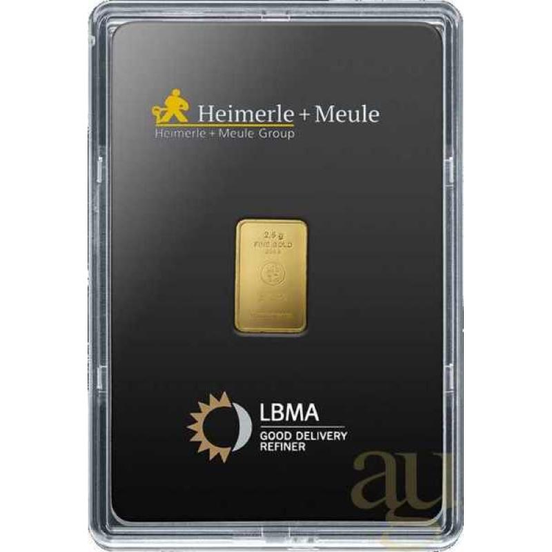 2,5 Gramm Goldbarren Heimerle + Meule