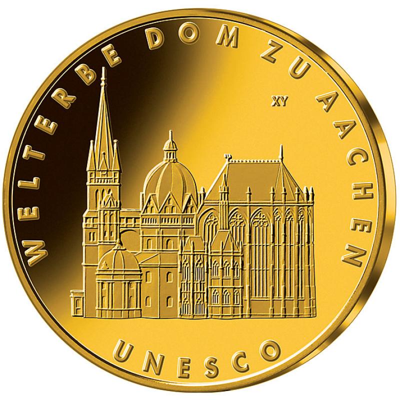 1/2 unce zlatá mince - 100 Euro Dom zu Aachen 2012 (J)