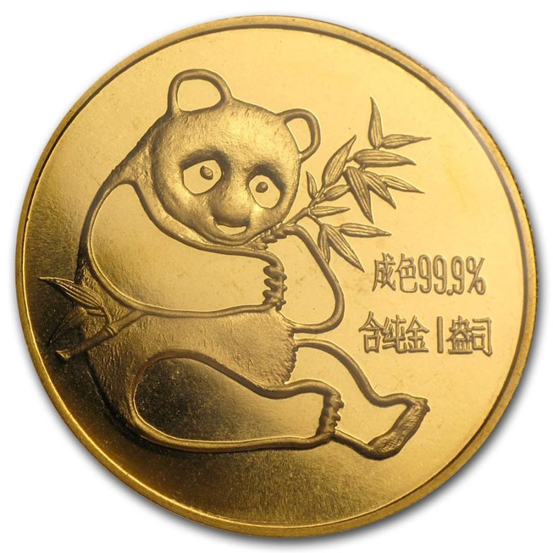 1/2 unce zlatá mince China Panda 1982