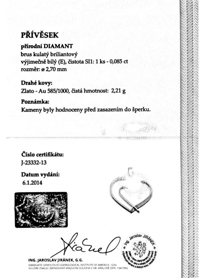 Přívěs s diamanty OPTIMA DIAMANT JO2333205