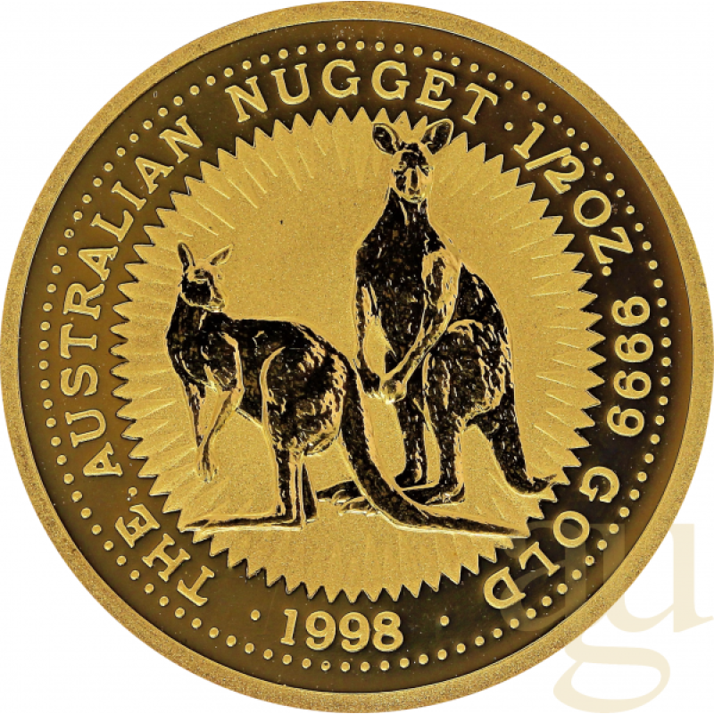 1/2 Unze Goldmünze Australien Känguru 1998