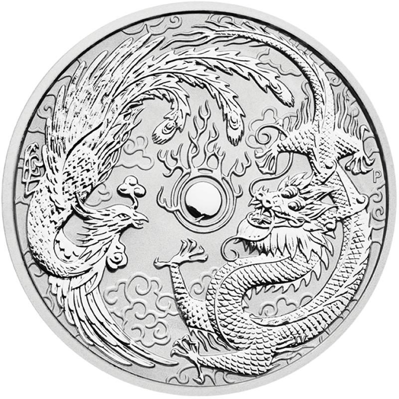 1 unce stříbrná mince Austrálie drak & Phönix 2017