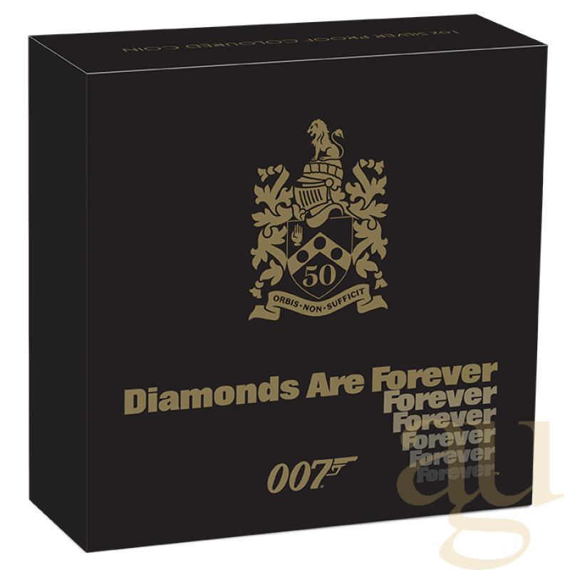 1 unce stříbrná mince Tuvalu - James Bond 007 - Diamonds Are Forever 50th Anniversary 2021 - proof