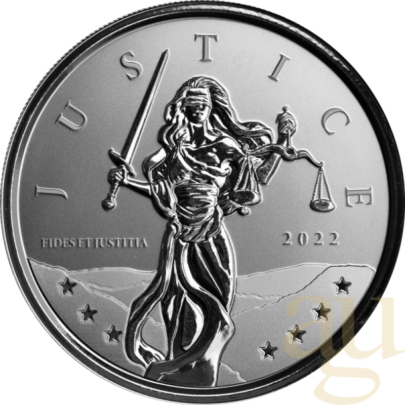 1 Unze Silbermünze Gibraltar Lady Justice 2022