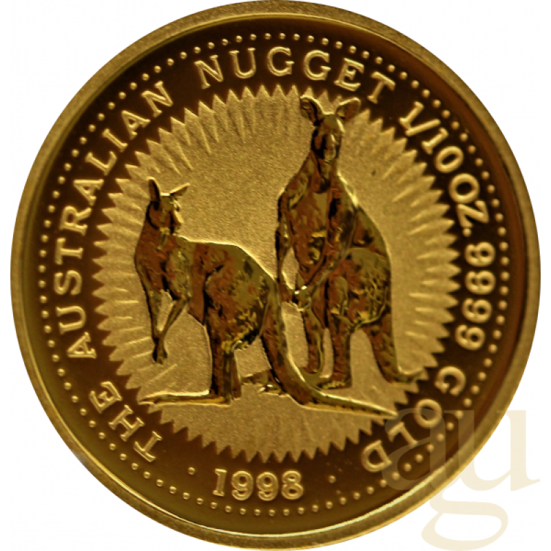 1/10 Unze Goldmünze Australien Känguru 1998