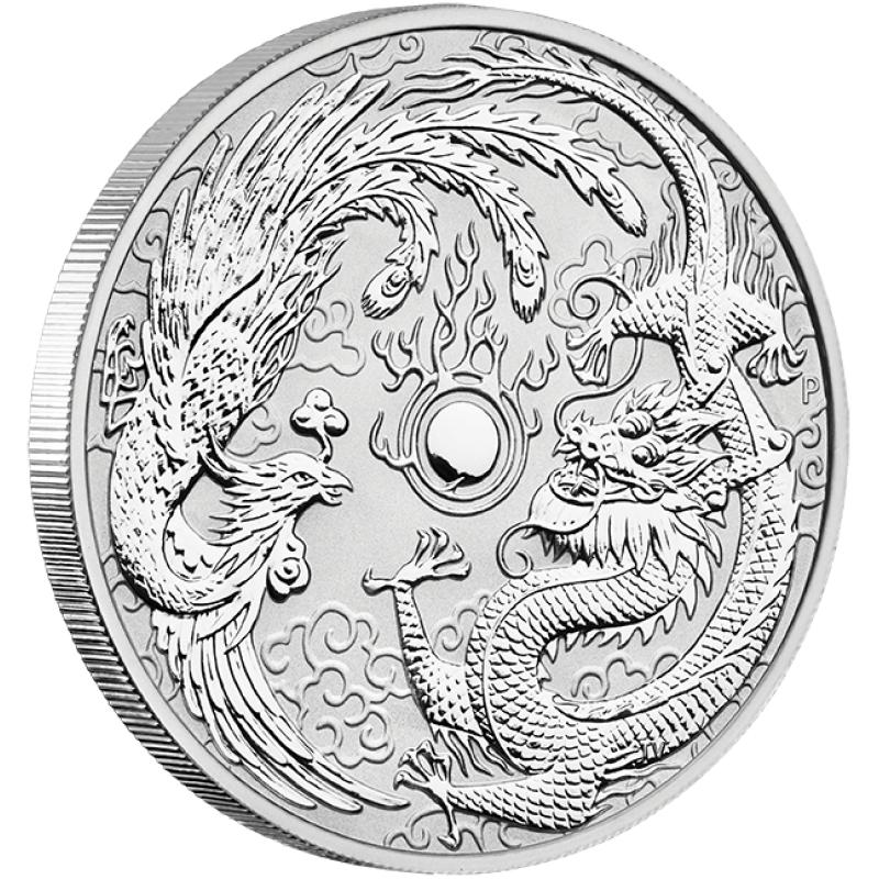1 unce stříbrná mince Austrálie drak & Phönix 2017