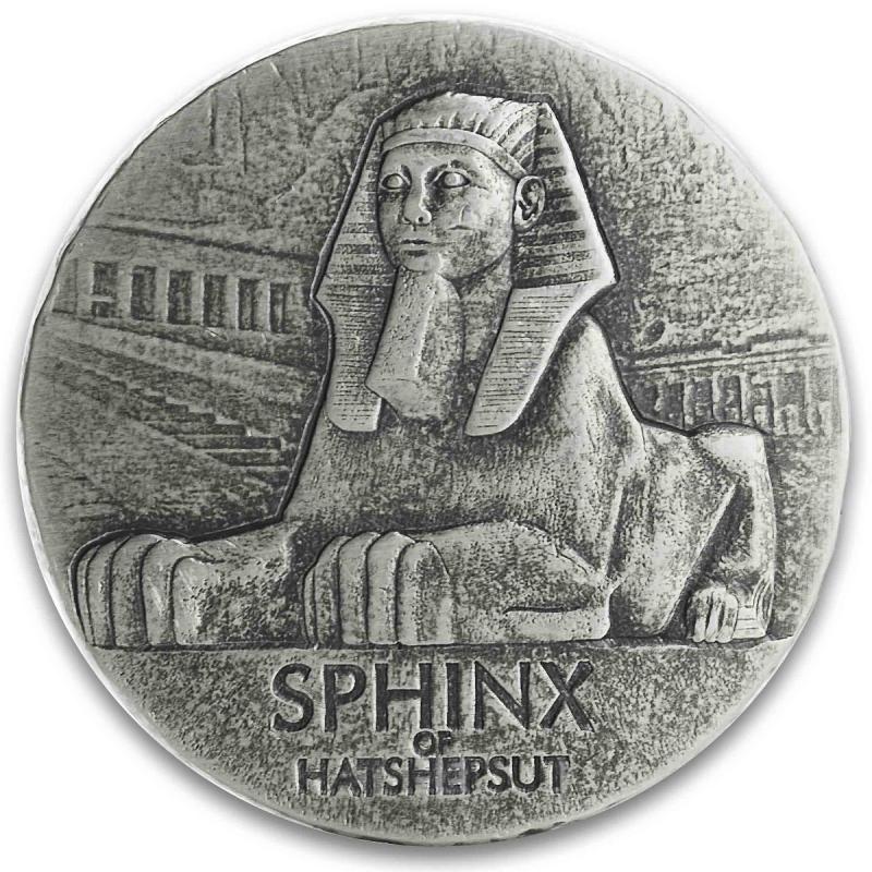 5 uncí stříbrná mince Čadská republika Sphinx of Hatshepsut 2019