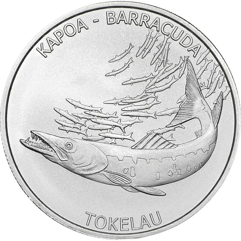 1 unce stříbrná mince Tokelau Barracuda 2017