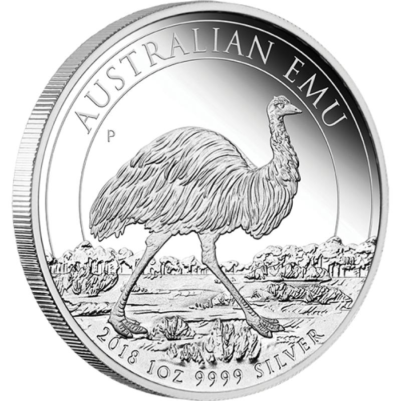 1 unce stříbrná mince Austrálie Emu 2018 - leštěná deska
