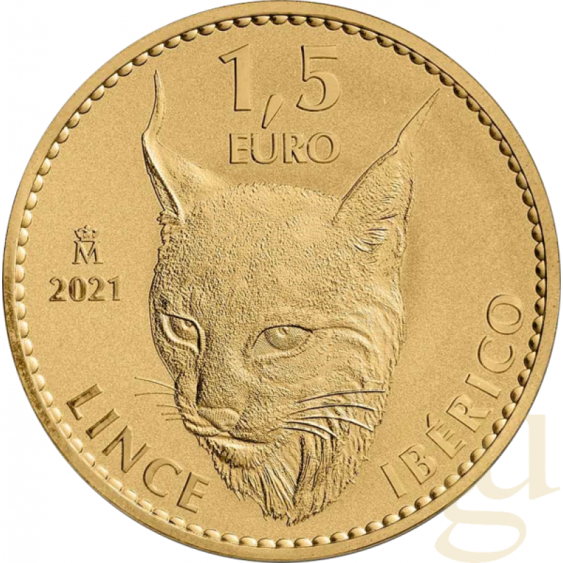 1 Unze Goldmünze Spanien Lince Ibérico - Goldluchs 2021