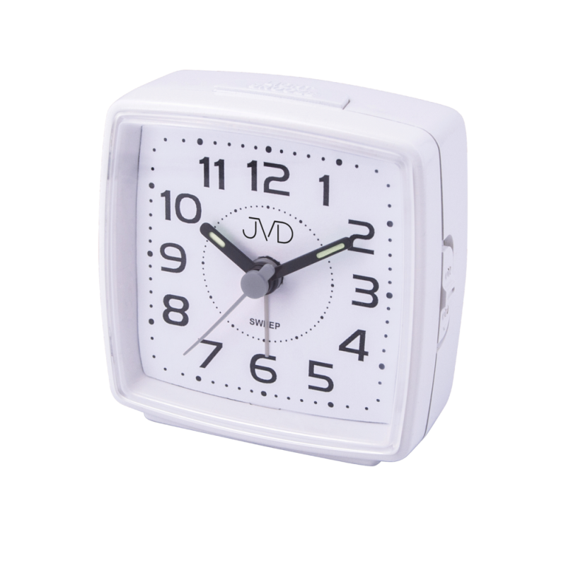Budík JVD quartz bílý SRP28.1