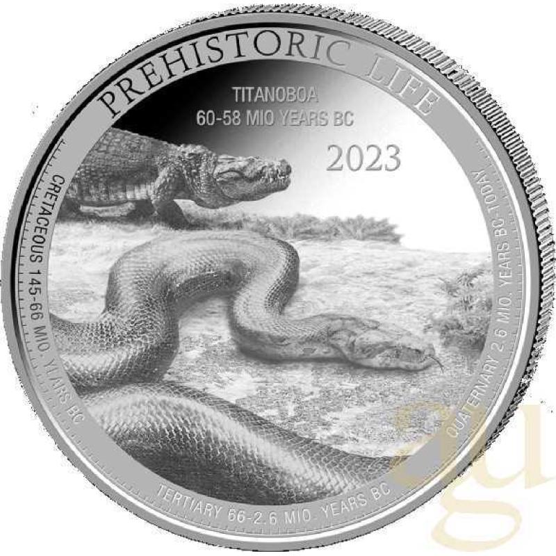 1 Unze Silbermünze Prehistoric Life - Titanoboa 2023