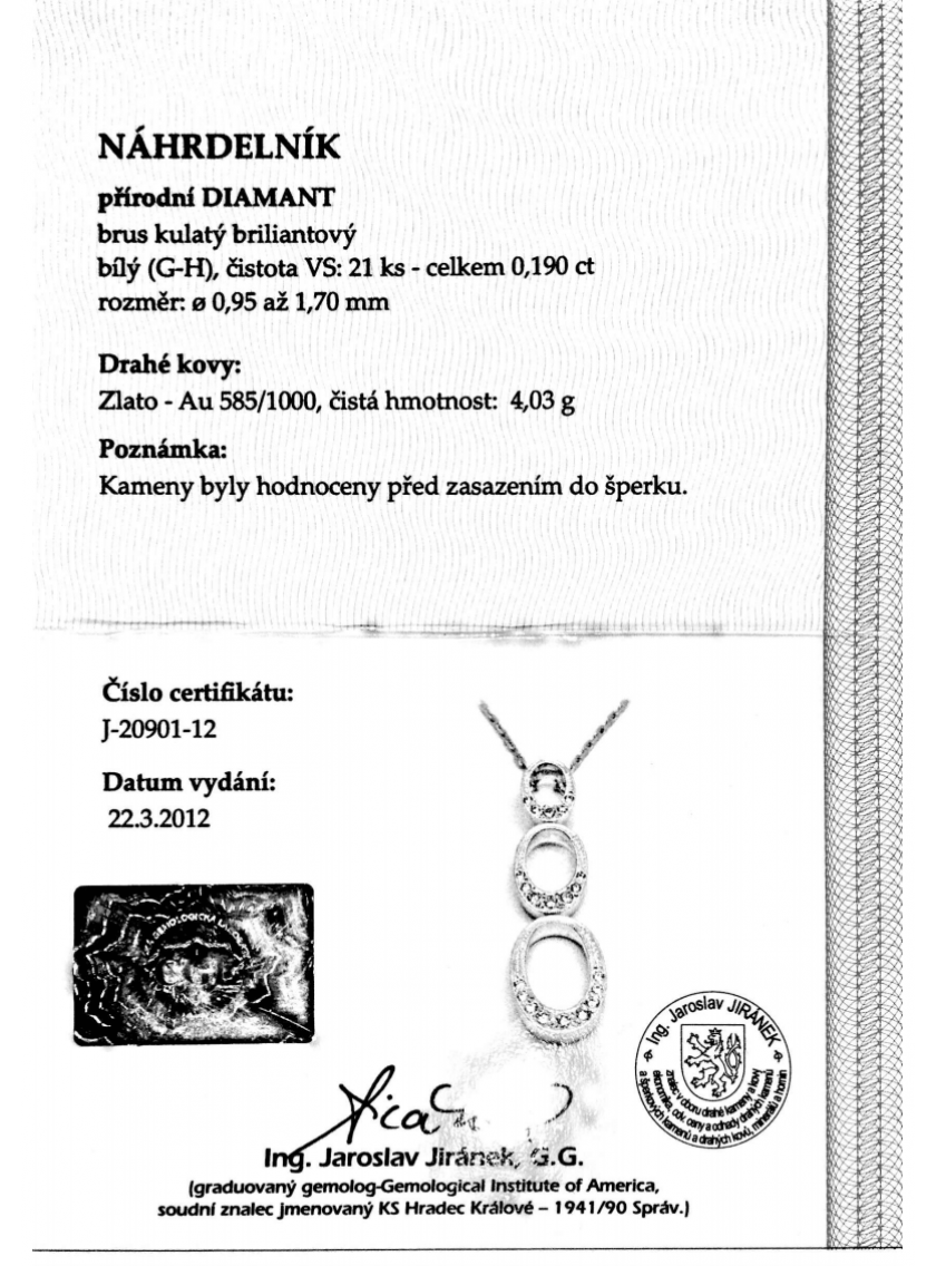 Náhrdelník AU 585/1000 př.diamant 4;03g OPTIMA DIAMANT JO2090102