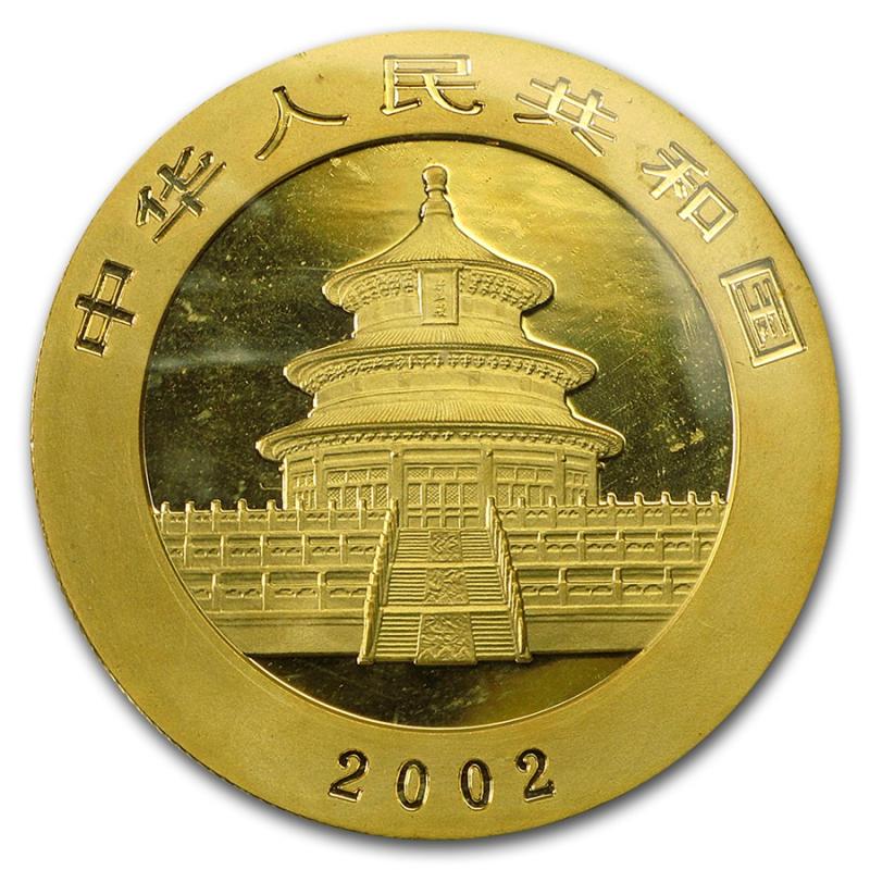 1/4 unce zlatá mince China Panda 2002
