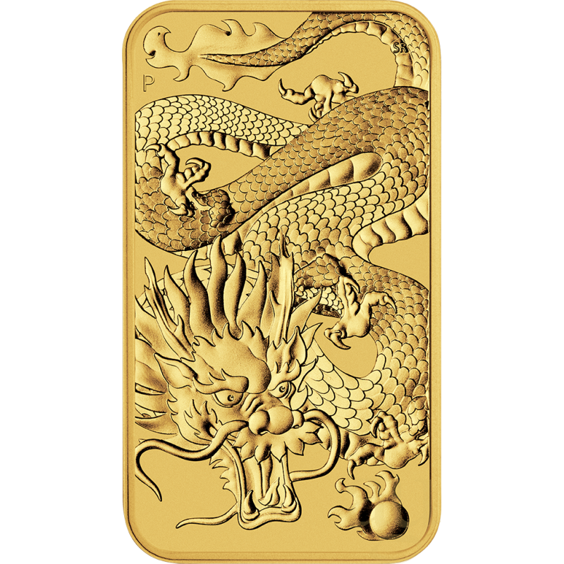 1 unce zlatá mince Perth Mint - Rectangular Dragon 2022