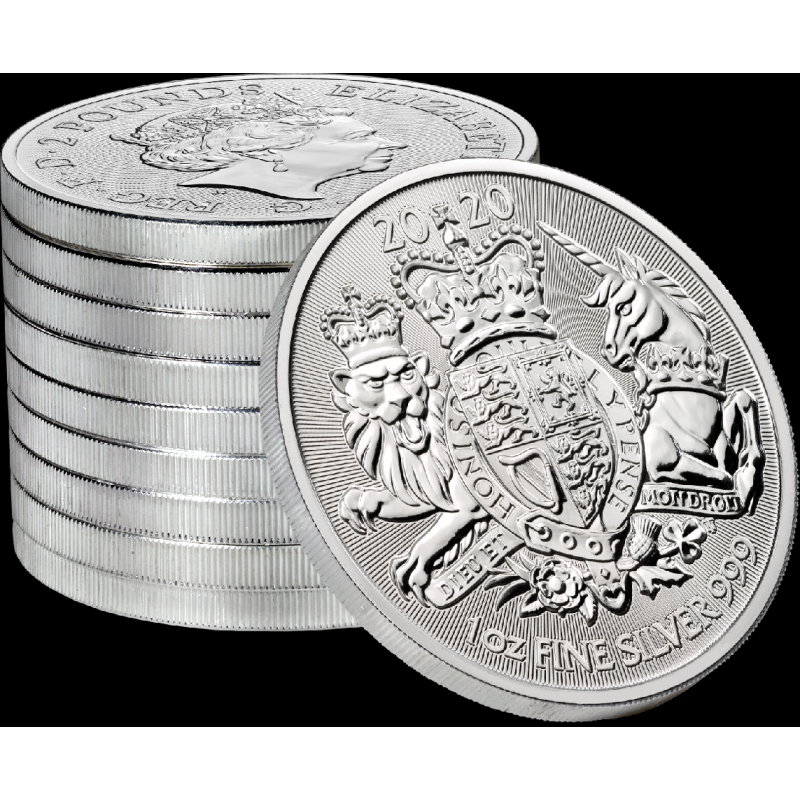 1 unce stříbrná mince Královské zbraně Velké Británie 2020