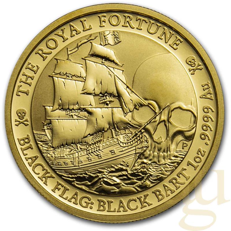 1 unce zlatá mince Tuvalu - Black Flag - Piratenschiff The Royal Fortune 2020