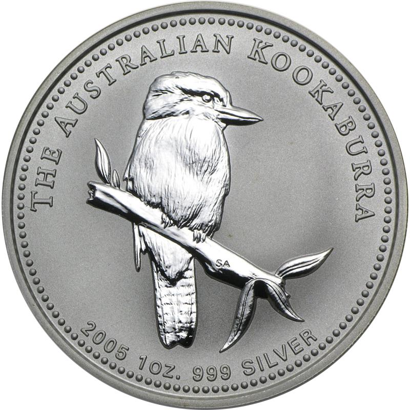 10 uncí stříbrná mince Austrálie Kookaburra 2005