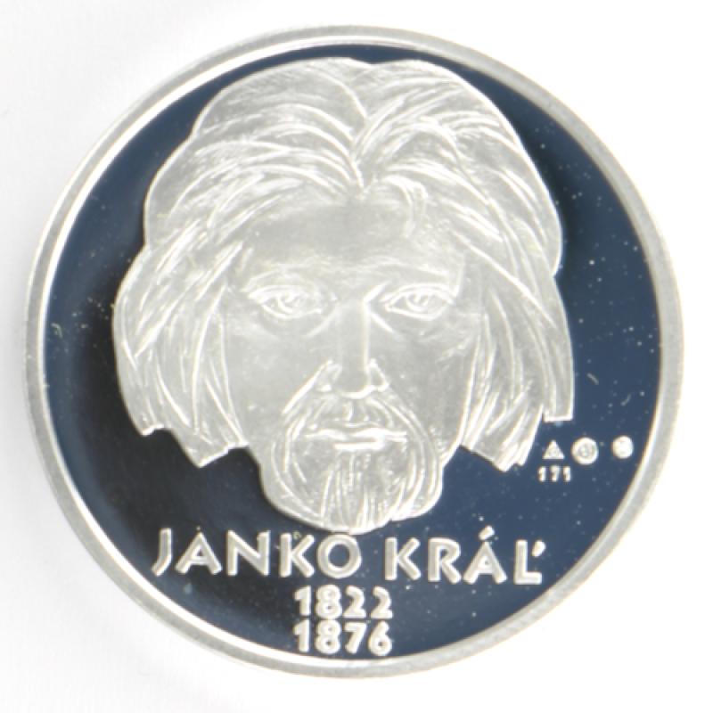 Medaile Ag - Nezrealizované motivy sběratelských mincí - 10 € Janko Král - 200. výročí narození PROOF