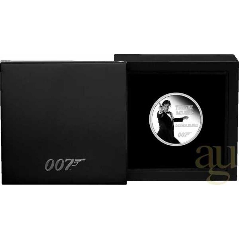 1 Unze Silbermünze Tuvalu James Bond 007 - Timothy Dalton - Proof coloriert