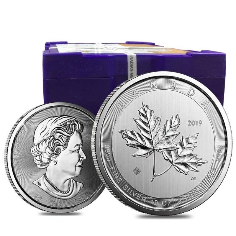 10 uncí stříbrná mince Kanada Magnificent Javorový list 2019