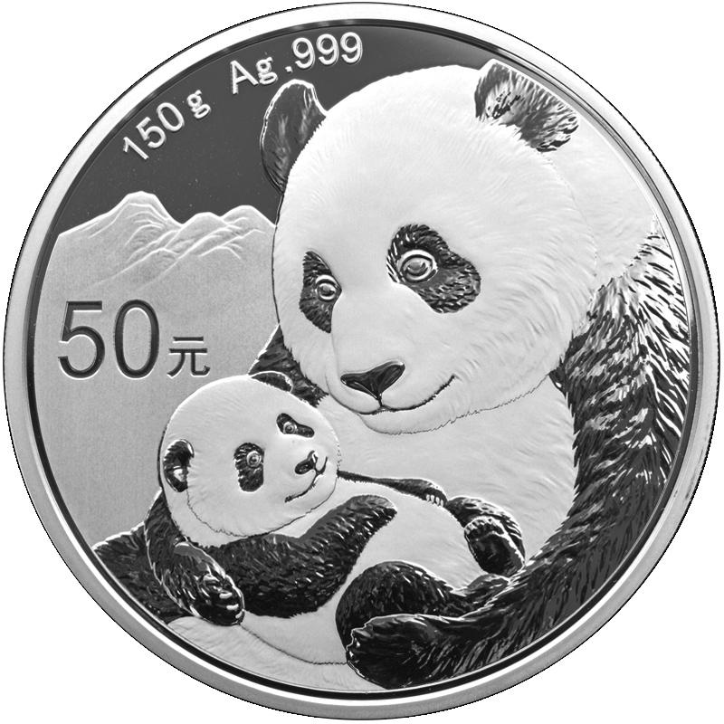 150 gramů stříbrná mince China Panda 2019 proof