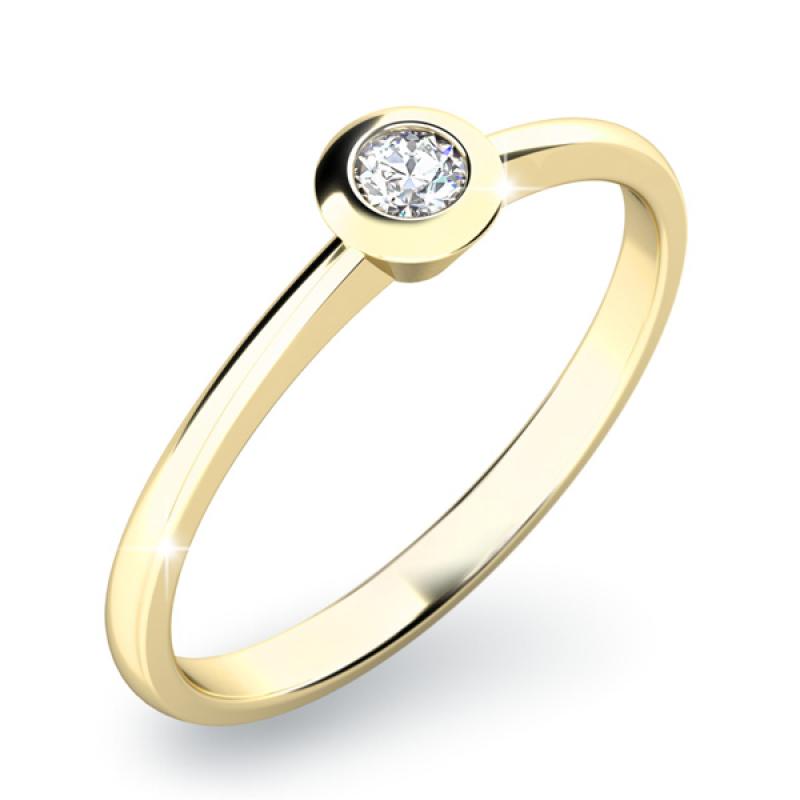 Prsten AU 585/1000 přírodní diamant 0,053 ct 1,05 g G1080701