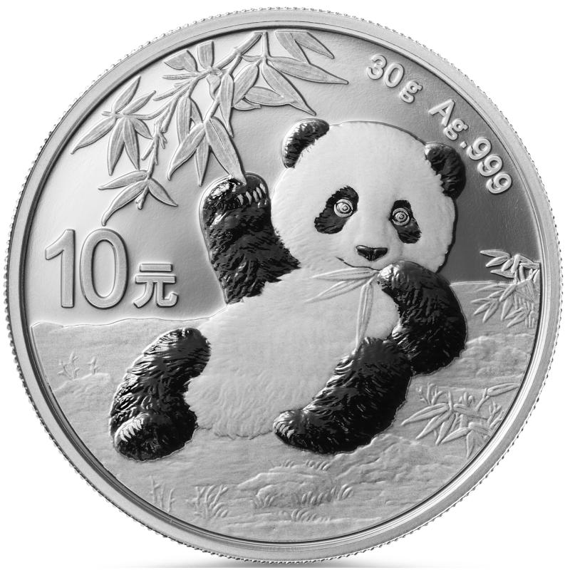 30 gramů stříbrná mince China Panda 2020