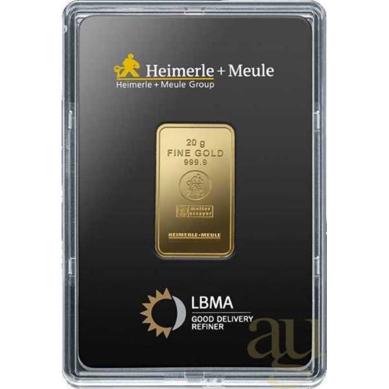 20 Gramm Goldbarren Heimerle + Meule