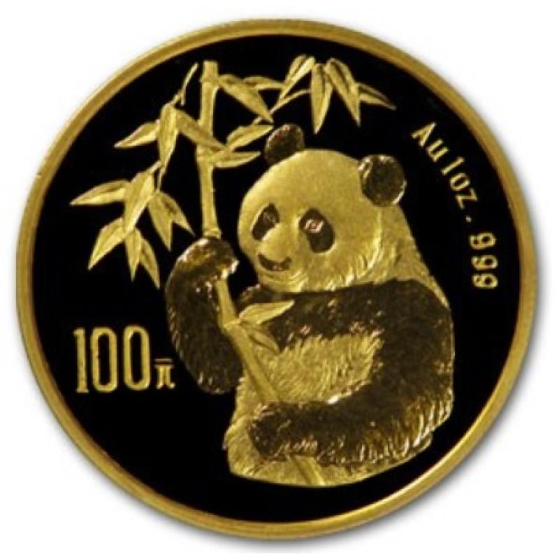 1/10 uncí zlatá mince China Panda 1995