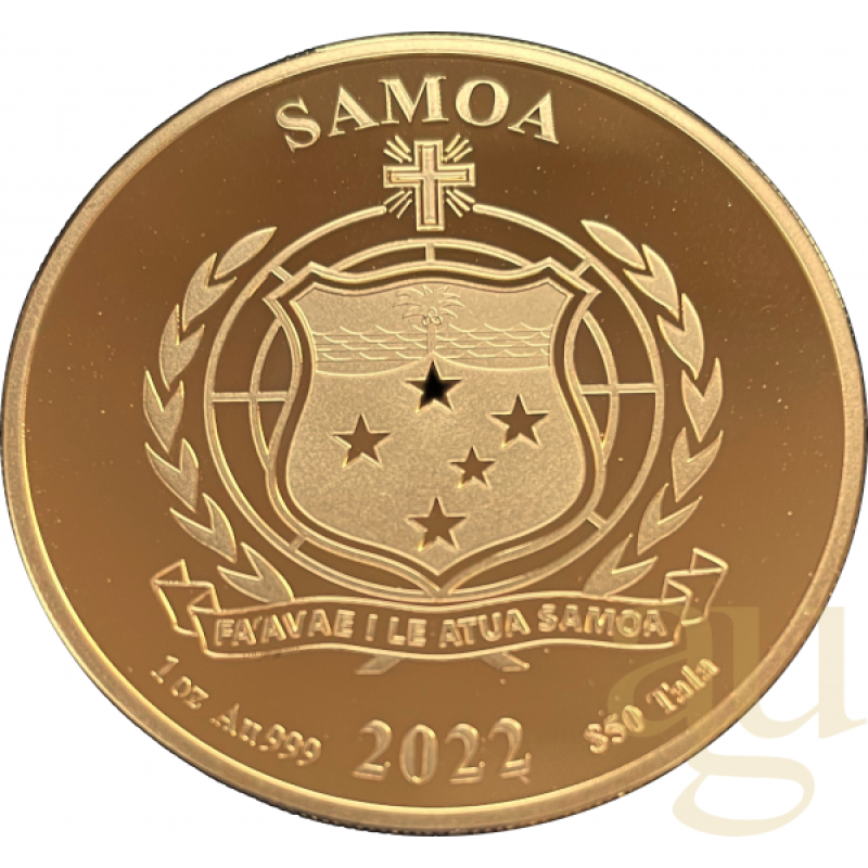 1 Unze Goldmünze Samoa Aztekenkalender 2022