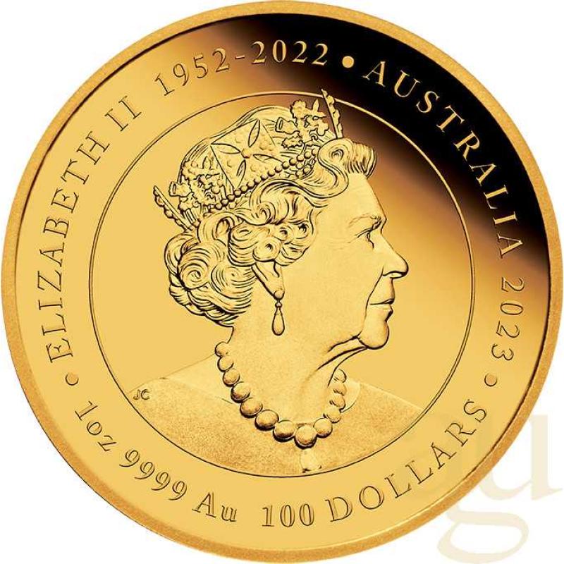 1 Unze Goldmünze Australien Mythical Creatures Basilisk 2023 - polierte Platte
