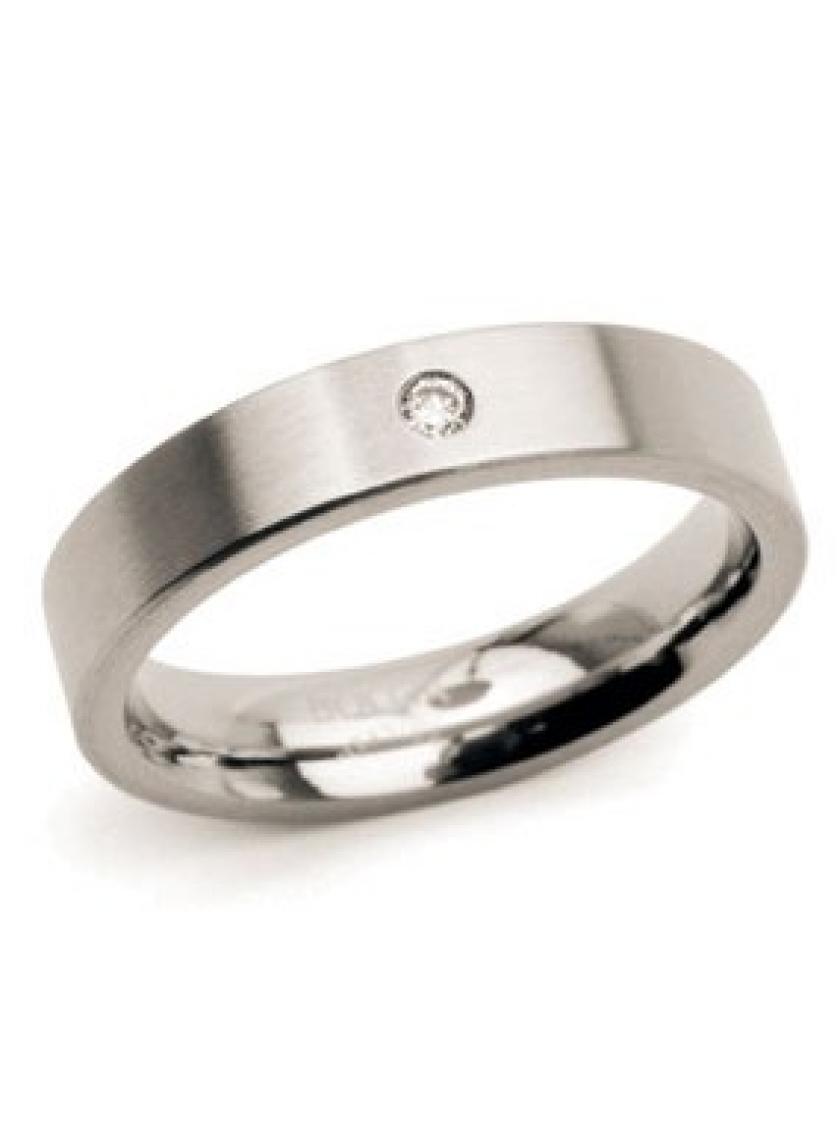 Titánový prsteň BOCCIA s diamantmi 0121-04