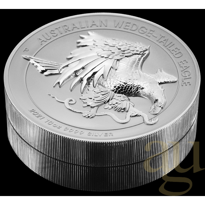 10 uncí stříbrná mince Austrálie Wedge Tailed Eagle 2021 Ultra High Relief - leštěná deska