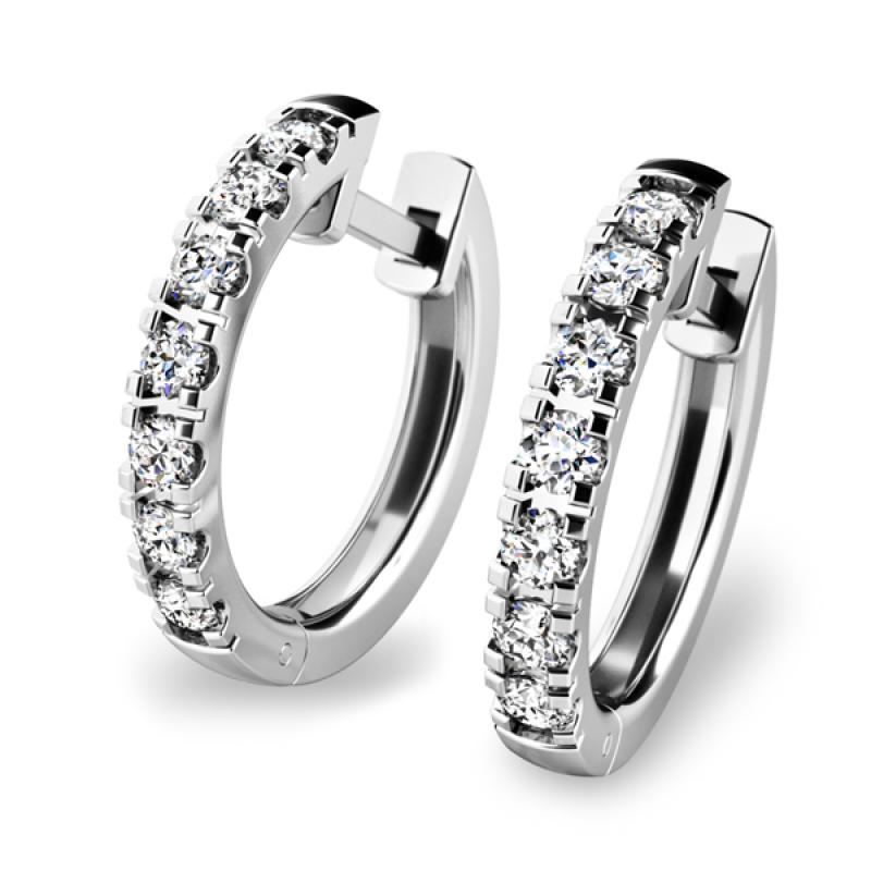 Náušnice AU 585/1000 přírodní diamant 0,308 ct G/Si 3,00 gr G10838B04