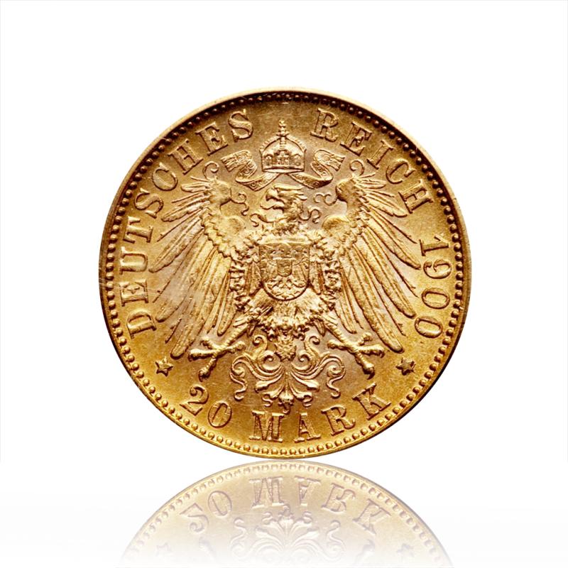 20 Mark zlatá mince Wilhelm II König von Württemberg