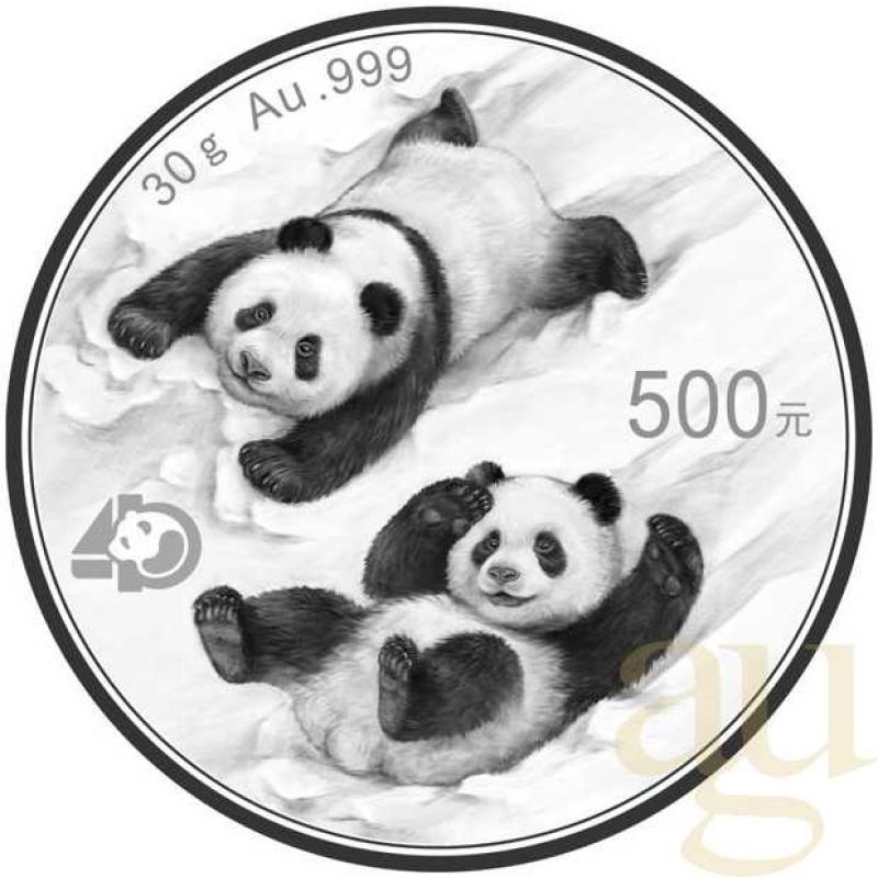 30 gramů zlatá mince China Panda 2022