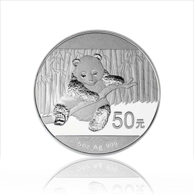 5 uncí stříbrná mince China Panda 2014 proof